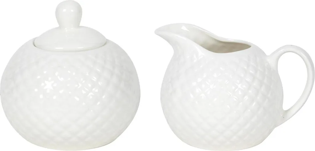 Pot à lait et sucrier en porcelaine pour service à thé et café complet