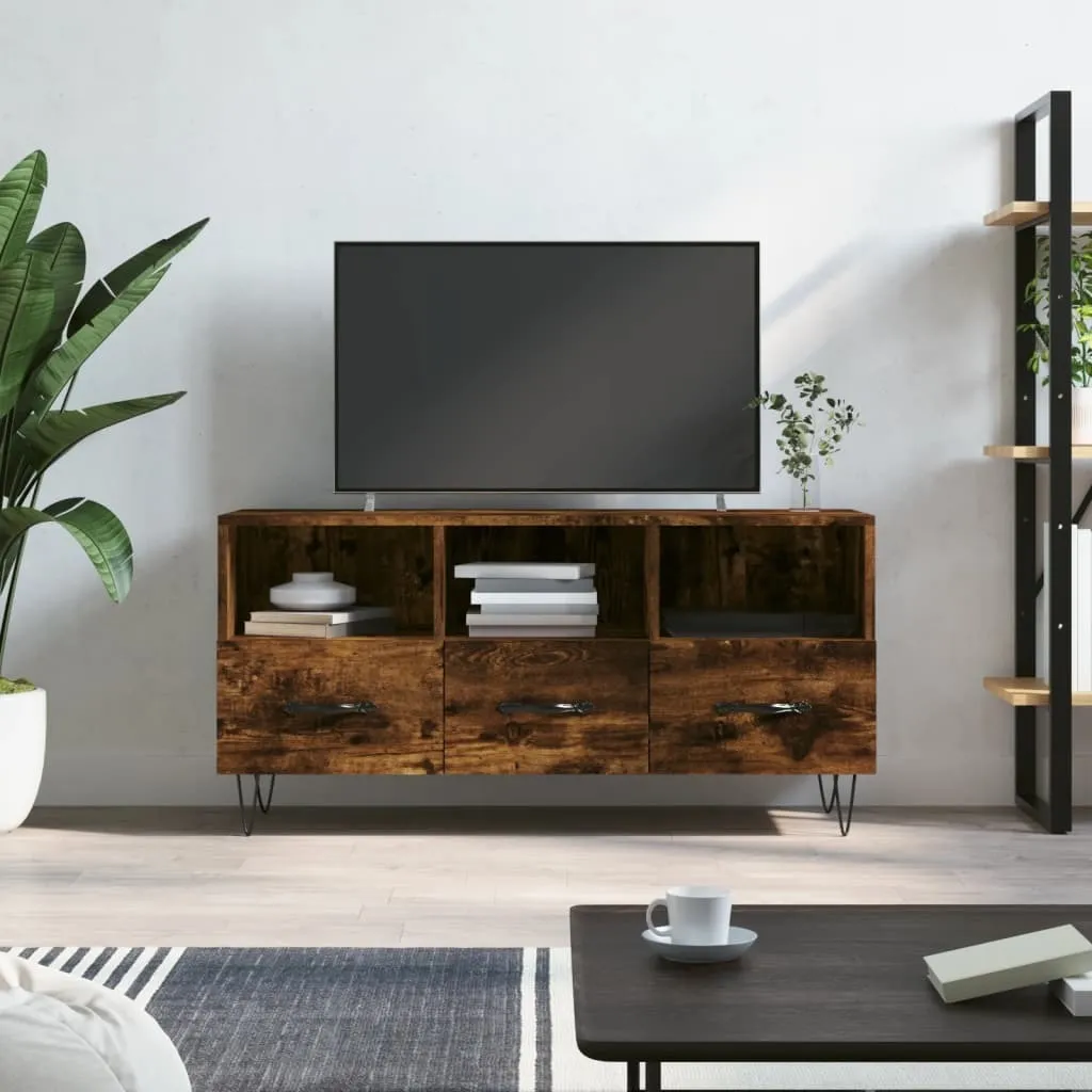 Maison Exclusive - Mobile TV in rovere affumicato 102x36x50 cm Materiale ligneo