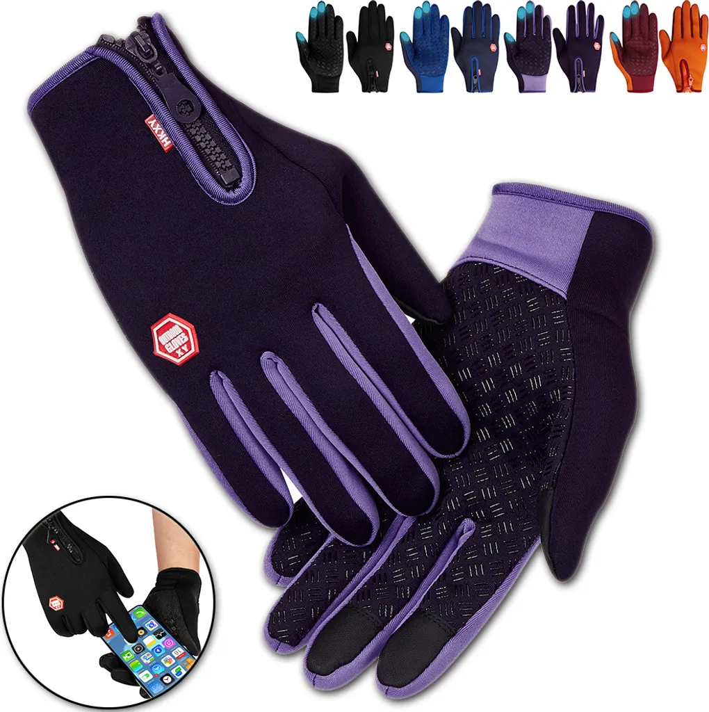 Guanti Impermeabili Invernali Guanti Invernali Impermeabili E Antivento Unisex, Con Touchscreen Su Tutte Le Dita, Fodera In Pile, Per Sci, Ciclismo E Sport Sulla Neve Guanti Sport Invernali Pile