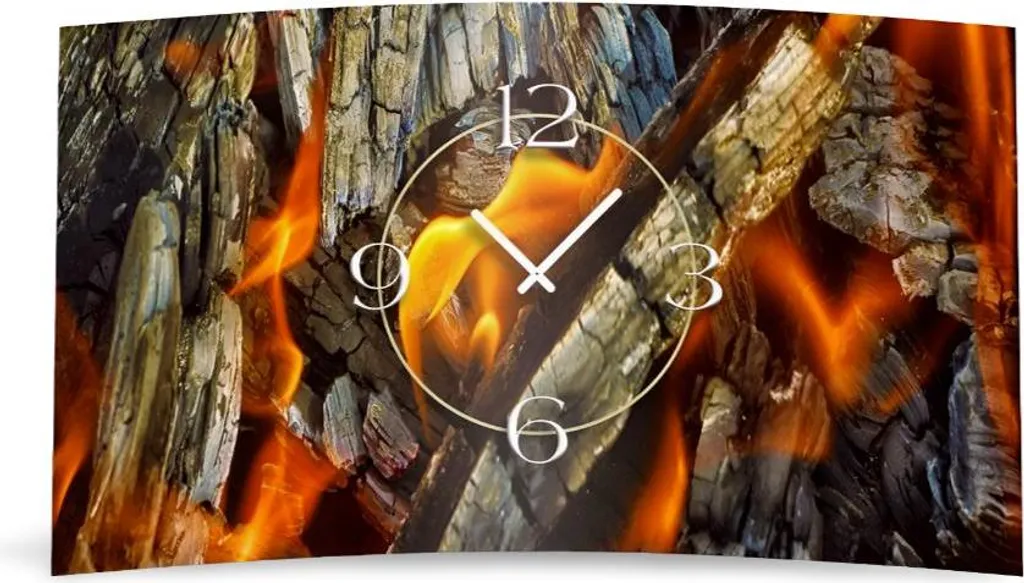 Horloge murale design motif braise de feu 3D-0289 Dixtime silencieuse