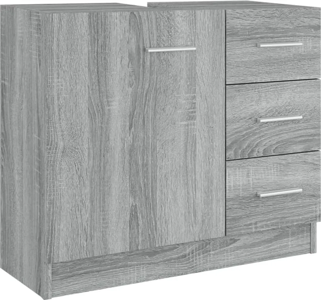Meuble vasque de salle de bains design chêne clair avec tiroirs de stock
