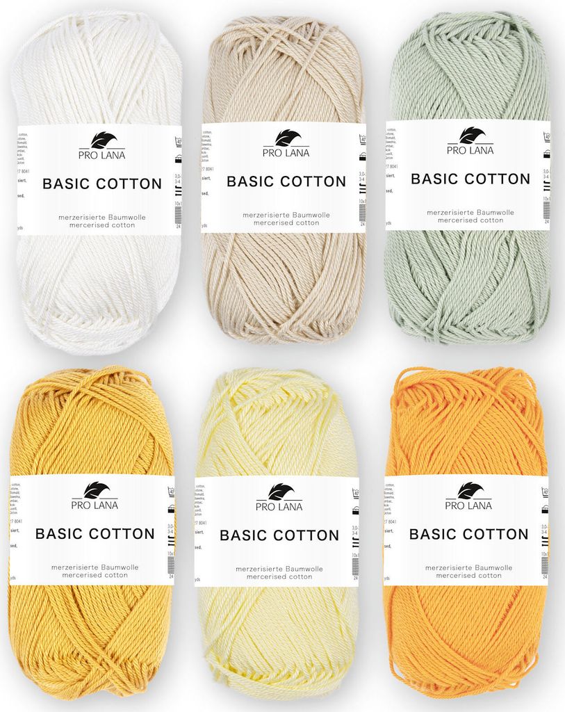Frühling Mix Set - Pro Lana Basic Baumwolle - 100% Baumwolle 6x50g