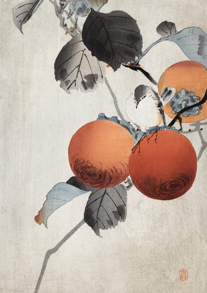 Poster 29,7x42cm Nuthatcher, Japanischer Koson Vintage für das Wohnzimmer