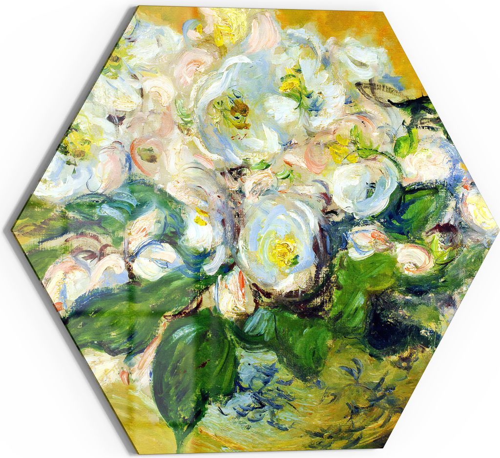 DEQOART Glasbild Echtglas 40x35 cm 'Strahlende Blütenpracht' Wandbild Bild modern Deko