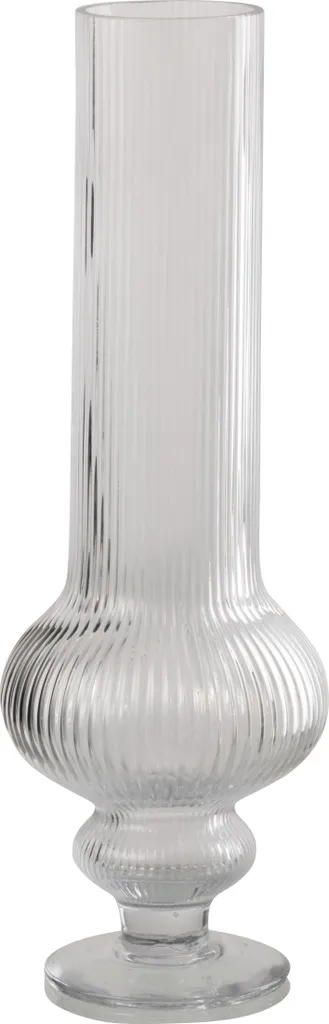 Vase en verre transparent rainuré Ada Gerillt pour fleurs et déco
