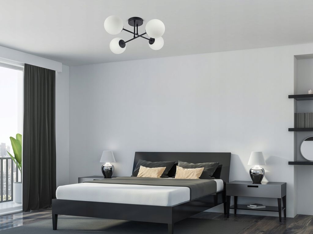 LUXOLAR - Led Deckenleuchte - Deckenlampe 4-flammig schwarz Produktbild 5