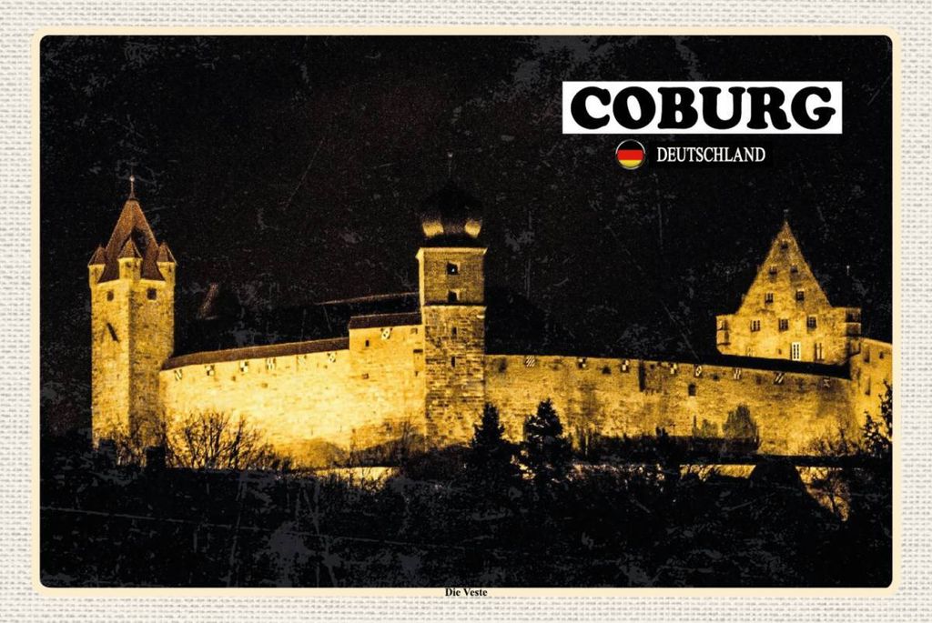 vianmo Holzschild 12x18 cm Coburg Die Veste Schloss Bildmotiv Reisemotiv Abenteuer Reisen