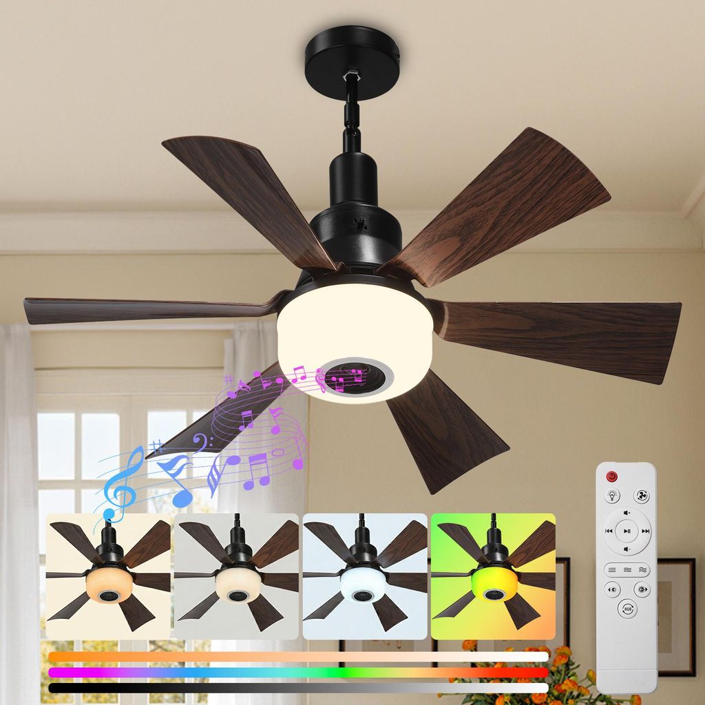 Stropný ventilátor s výkonom 40 W, s osvetlením a Bluetooth Obrázok produktu 
