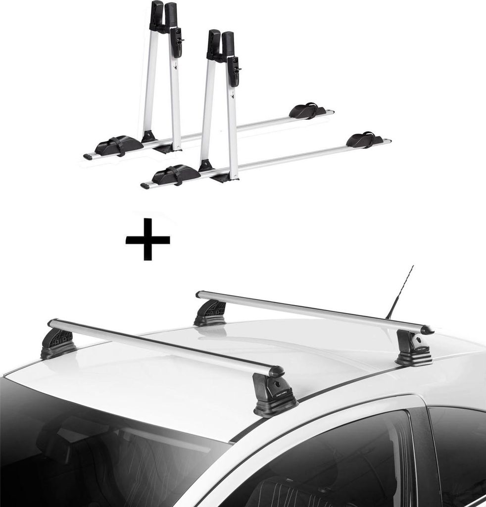 2x VDP Fahrradträger ALU Premium + Dachträger VDP EVO ALU kompatibel mit Bmw Serie 4 Gran Coupè (F36) 4 Türer ab 2014
