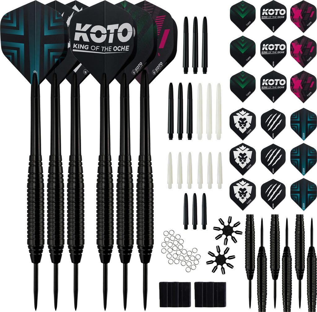 KOTO - Steel Tip Darts Set Inkl. 90 Stück Zubehör: 2 Sets Produktbild