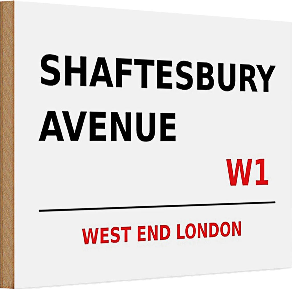 Holzschild London 30x20cm West End Shaftesbury Avenue W1