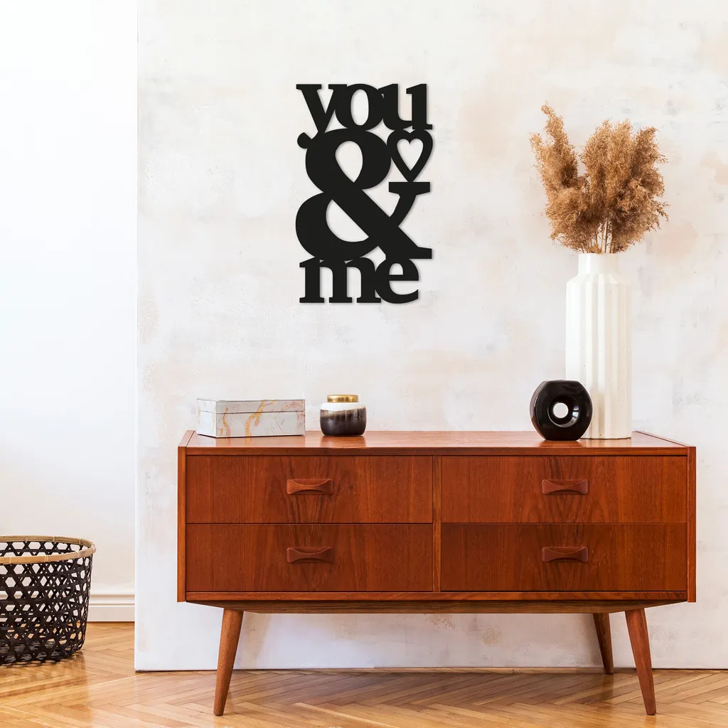 Wallity, You- TNL1165, Nero, Altre decorazioni per la casa, 29 x 49 cm, 100% metallo (Spessore: 1