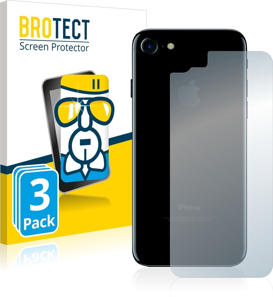 3x BROTECT Schutzglas für Apple iPhone 7 / 8 / SE 2 2020 Rückseite (gesamte Fläche) Schutzfolie Panzer Folie Glas Display Schutz klar