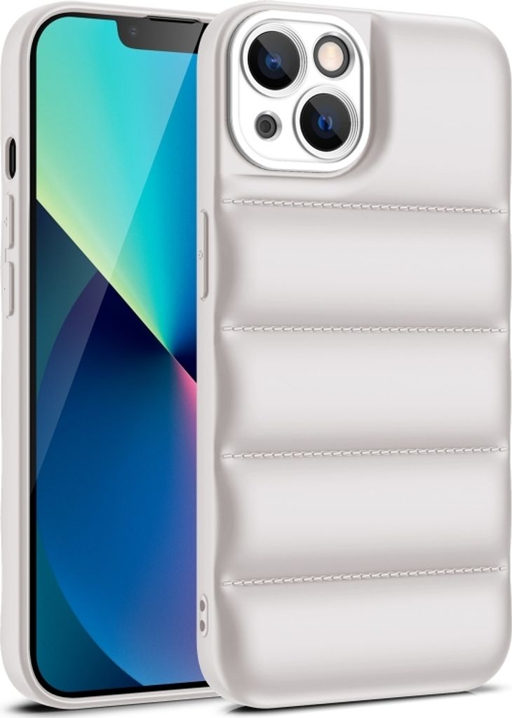 Für iPhone 14 Pro Max Eiderdown Airbag Shockproof Telefon Fall (Weiß)