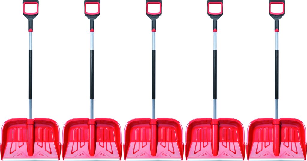 5x Schneeräumer Schneeschieber Alutube 50cm rot stark Schaufeln