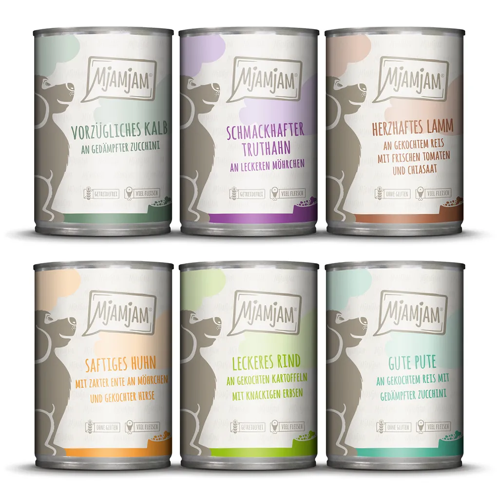 MjAMjAM 6 Lattine 400g Cane Mix II: Cibo Genuino Senza Cereali
