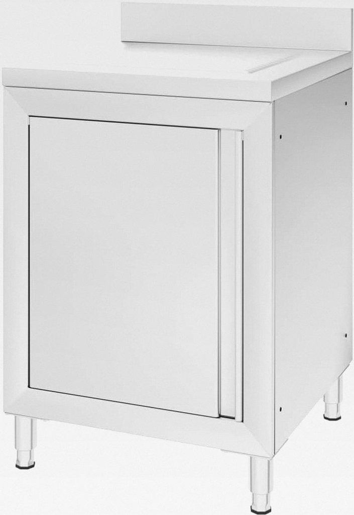 Gastro Küchenschrank mit Abtropffläche Staufach Aufkantung Arbeitsschrank Edelstahlschrank Gastroschrank Schrank Küche Edelstahl