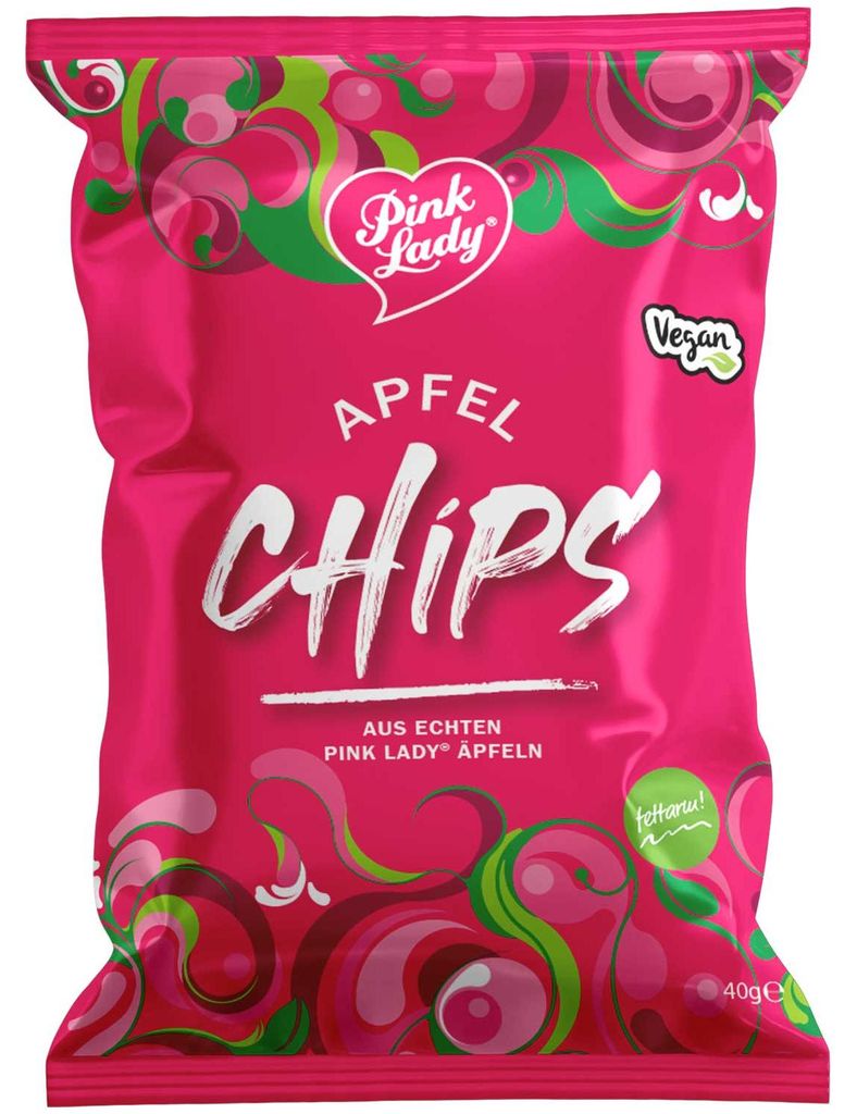 XOX Pink Lady appelchips, gedroogde appelchips, gezonde Productafbeelding 