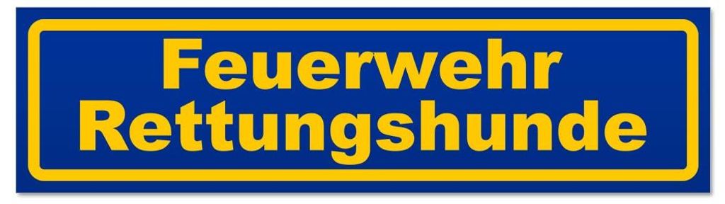 Kiwistar - Autoaufkleber - Blau - 30 x 8 cm - Feuerwehr Rettungshunde - Hinweis Aufkleber Sticker für Auto, Kfz, Fahrrad, PKW, LKW