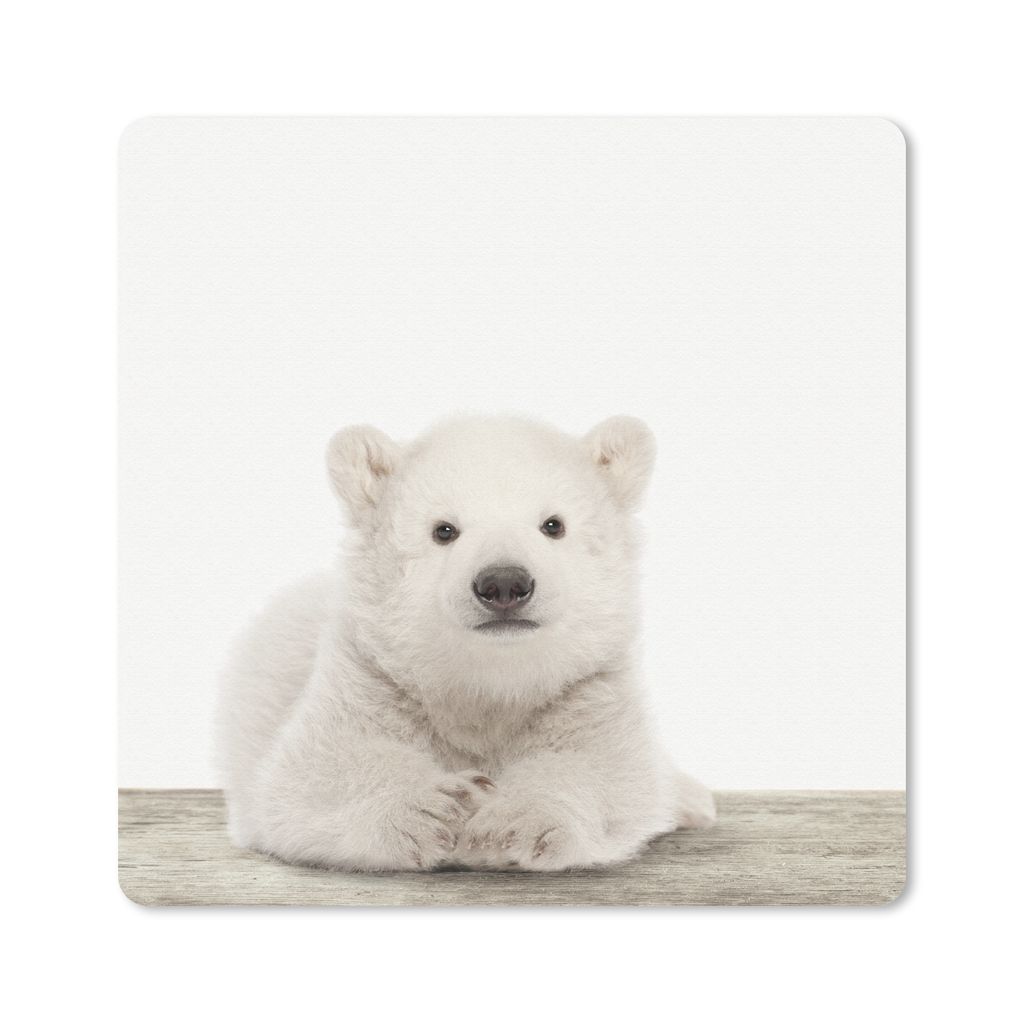 MuchoWow Mauspad Mousepad Eisbär - Tiere - Kinder - Weiß - Jungen - Mädchen 20x20 cm - Mousepads - Maus Mat - Pad - Mausunterlage - Desk Mat -...