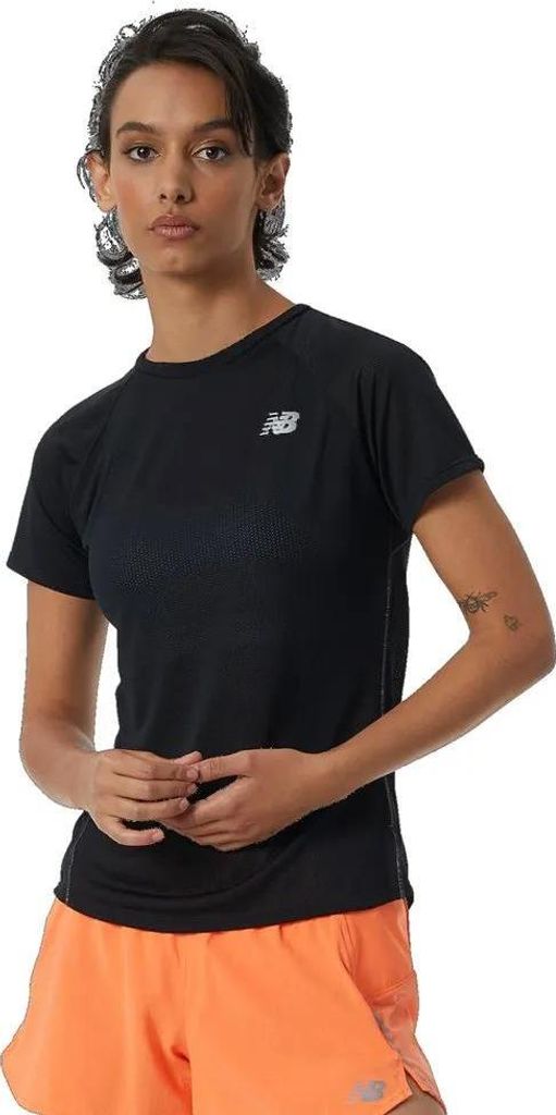 New Balance Impact Run Kurzarm-t-shirt Schwarz S Damen Schwarz S