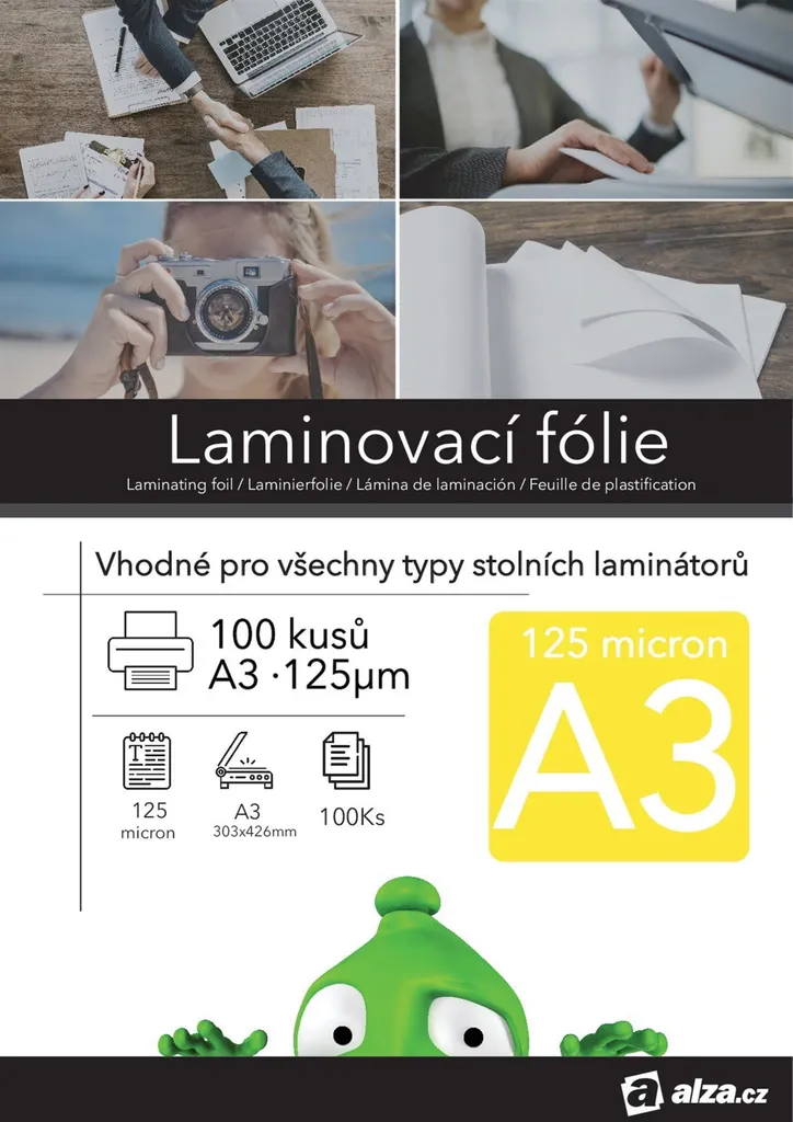Plastification document A3 Alza 250 microns brillant pour affichage et menu