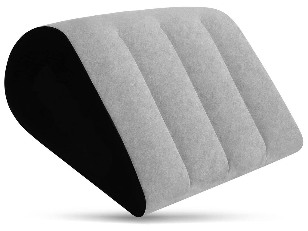 Keilförmiges, aufblasbares Kissen, minimalistisch, für Yoga-Übungen, grau