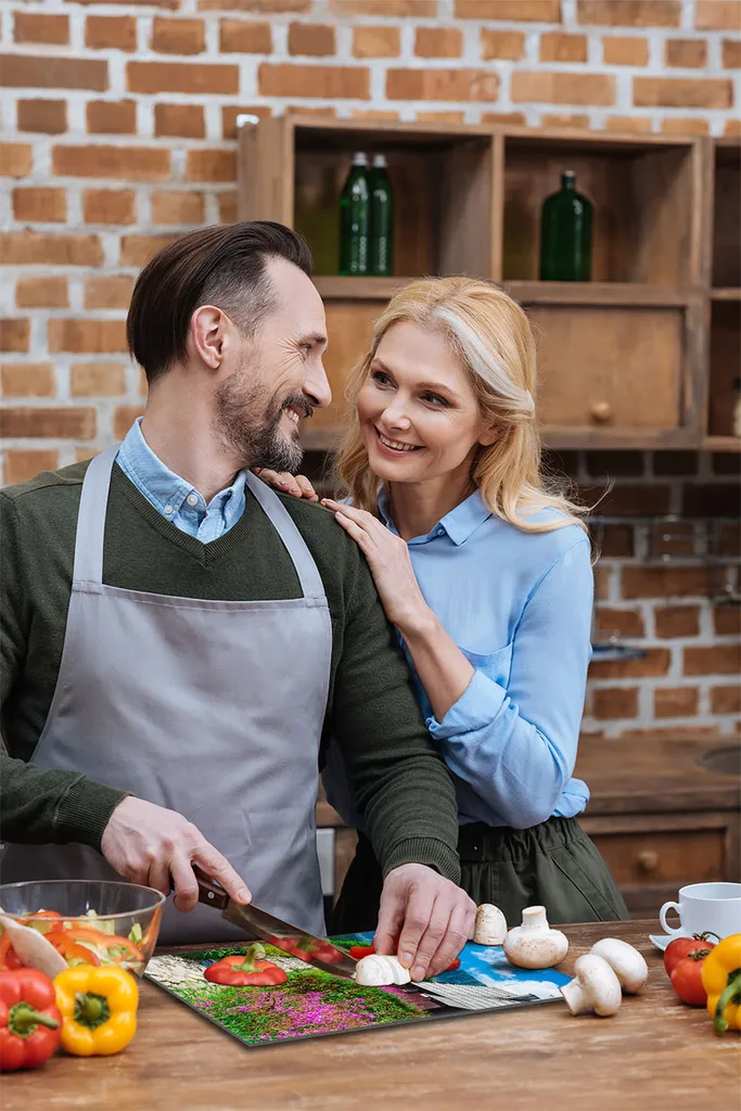 Vetro Protettivo 30x52 Paesaggio Villaggio per Piani Induzione - 7
