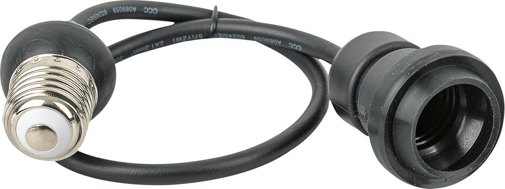 Showtec E27 Dropper Kabel 0.5 m Gummi Schwarz