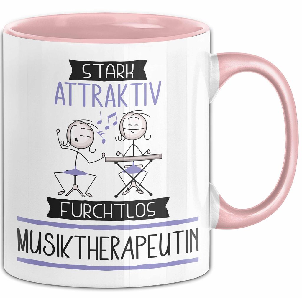 Musiktherapeutin Tasse Geschenk Becher Stark Attraktiv Furchtlos Musiktherapeutin Lustige Geschenkidee (Rosa)