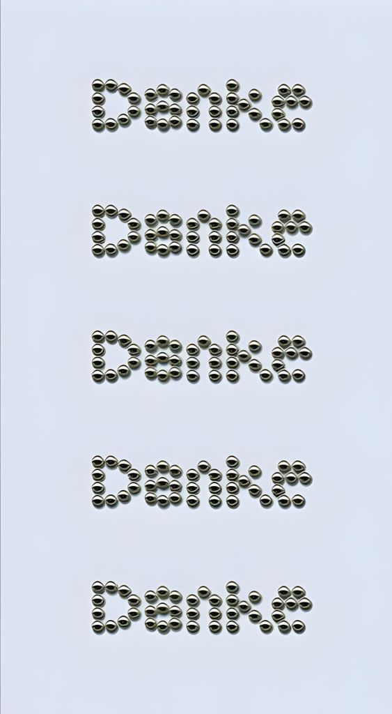 Heyda 203782923 Perlen-Sticker "Danke" 7,5 x 16,5 cm Ø ca. 2 mm weiß