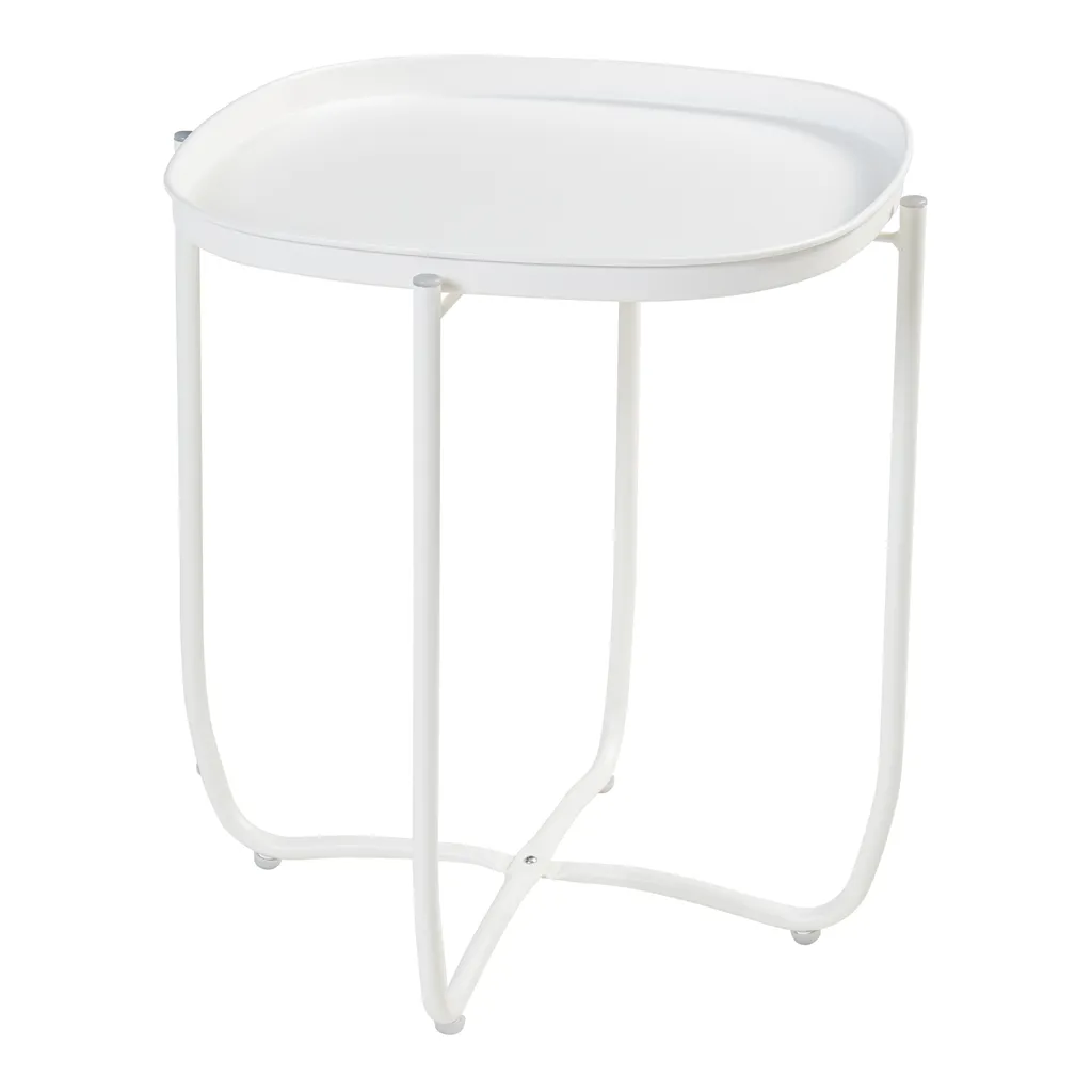 Table d'appoint Sandefjord rectangulaire plateau amovible acier blanc