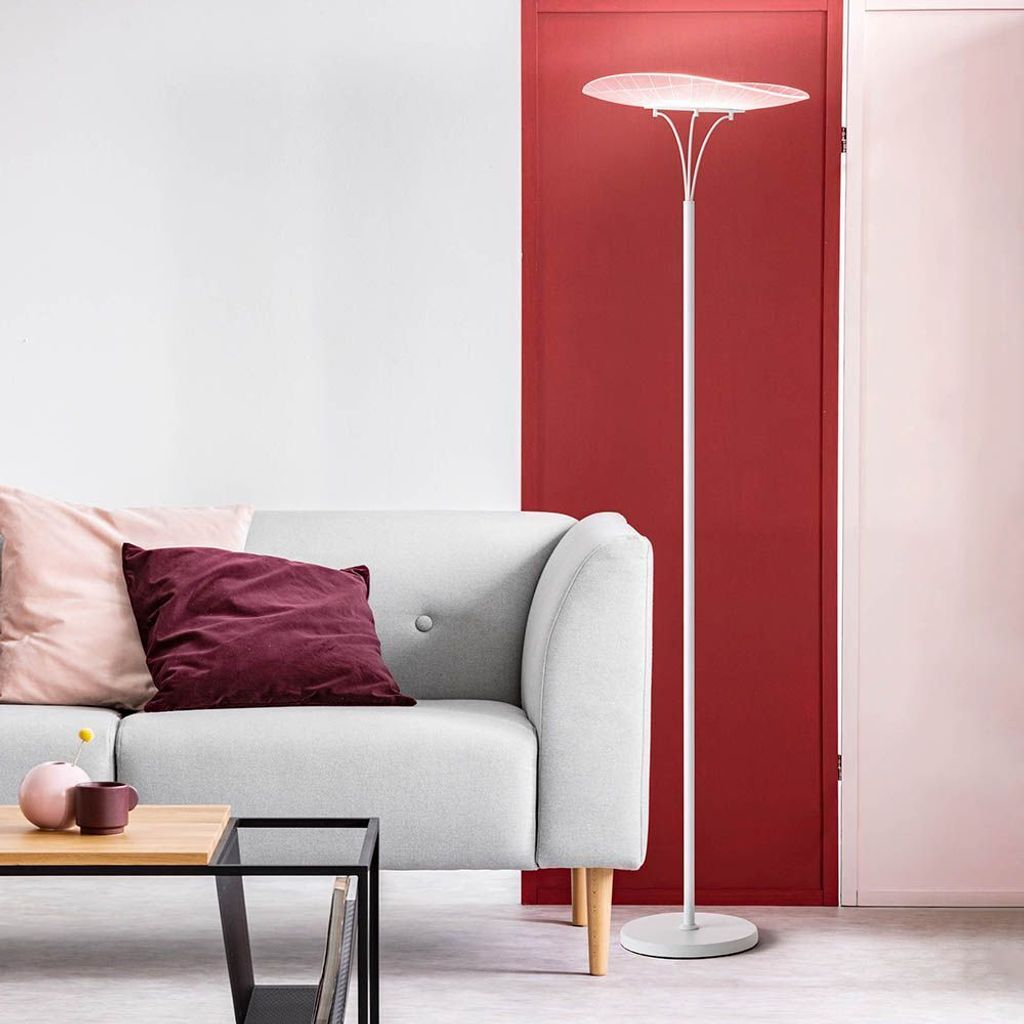 Fabas Luce LED Stehleuchte Vela 1750x360mm 24W Warmweiß Weiß dimmbar