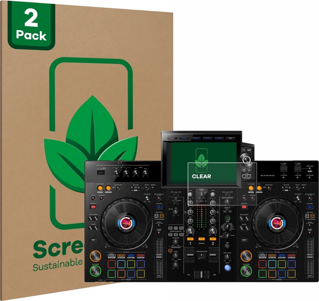 2x ScreenLeaf Schutzfolie für Pioneer XDJ-RX3 nachhaltiger Displayschutz Display Schutz Folie Klar Transparent