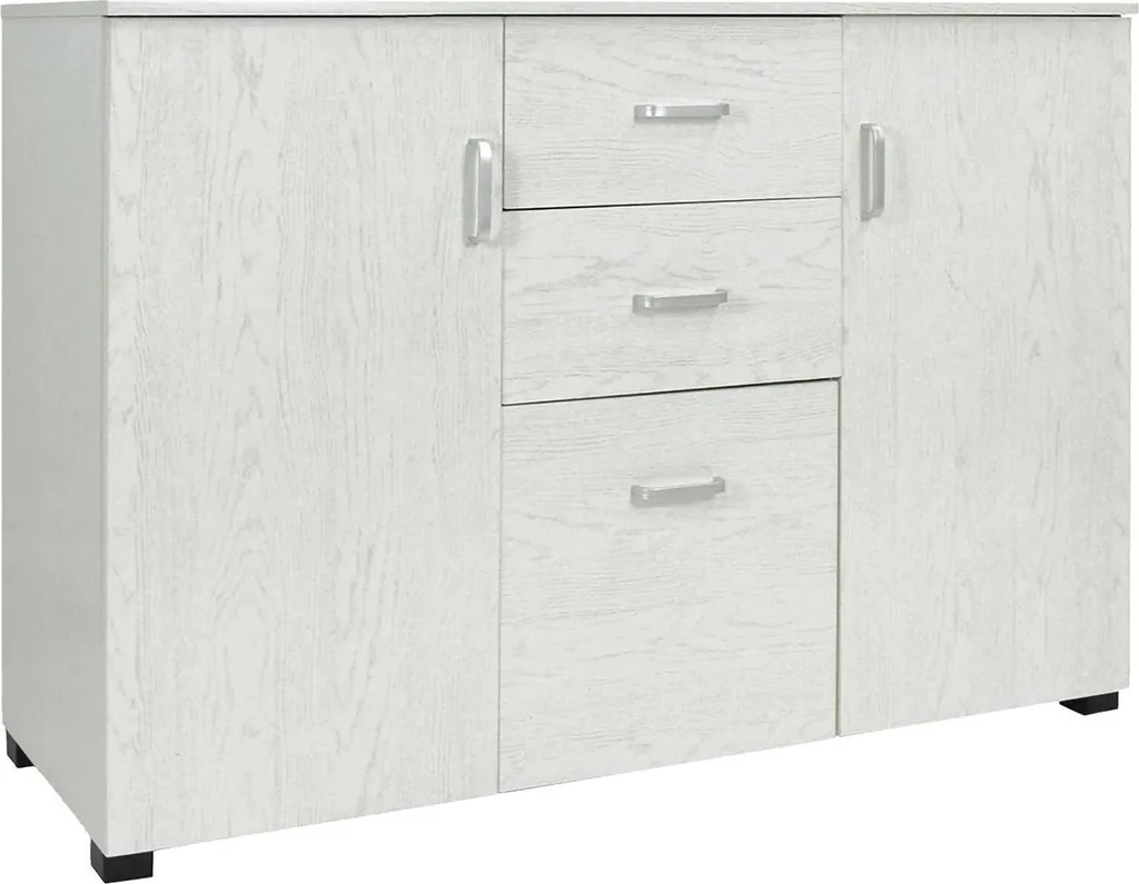 Buffet Apocalypse Gris 120x40x83 cm avec 2 Étagères de Rangement