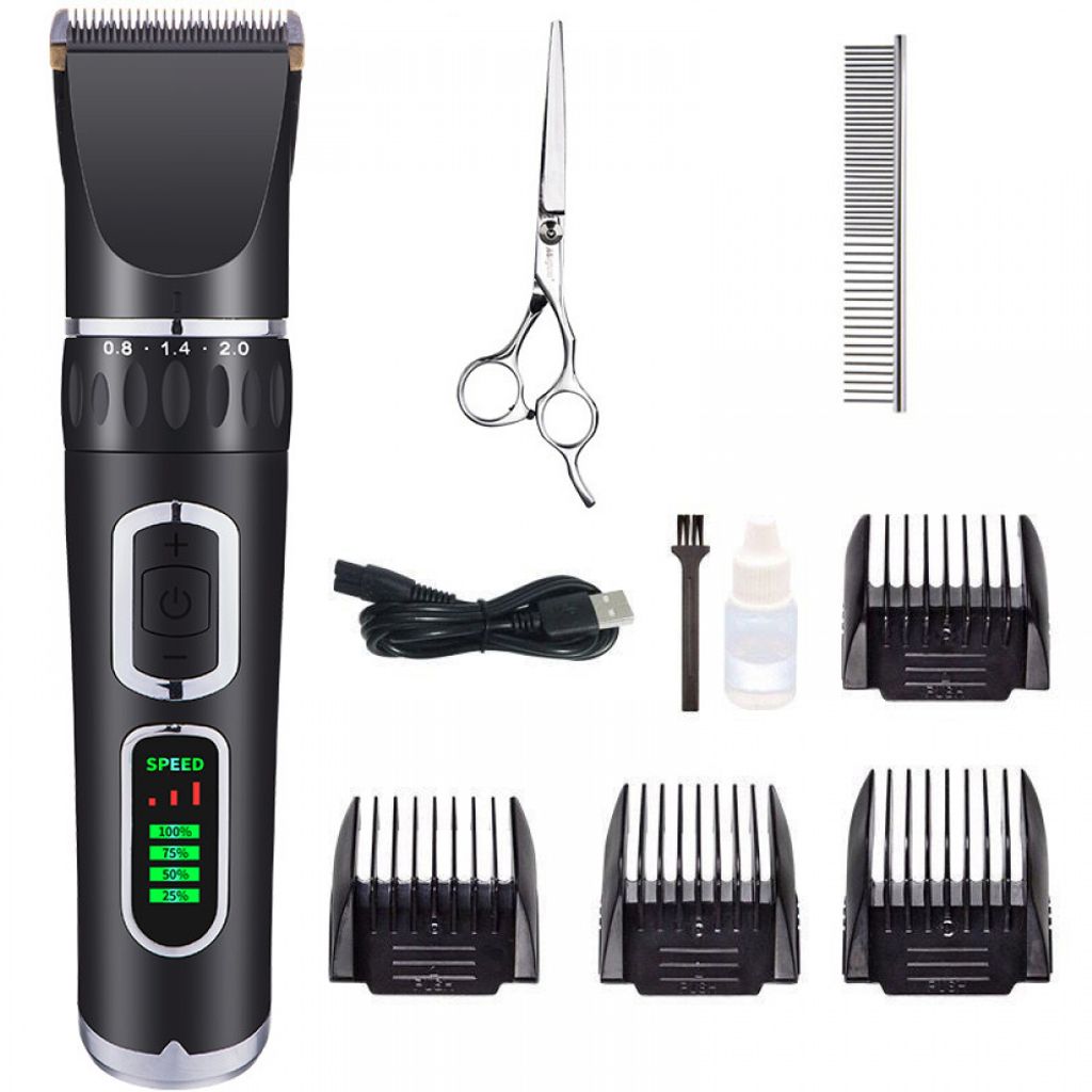Tierhaarschneidemaschine LCD-Bildschirm Tierhaarschneidemaschine - B8 Zweiteiliges Set Schwarz