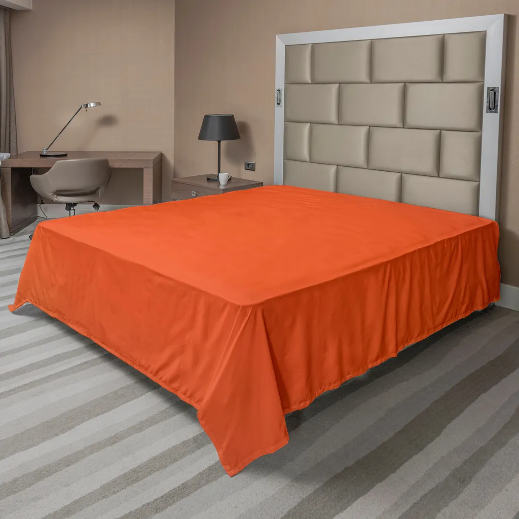 ABAKUHAUS Drap Plat Orange 260x228 cm avec Motif Bohème Rétro Chic
