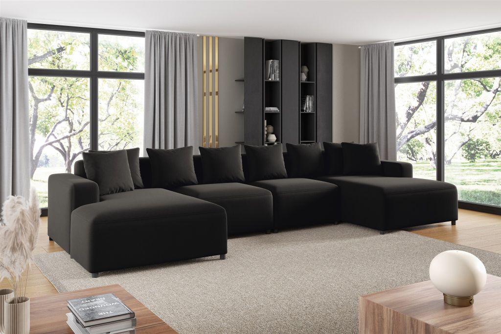 Wohnlandschaft Sofa U-Form Designersofa MEGAN in Stoff Produktbild 