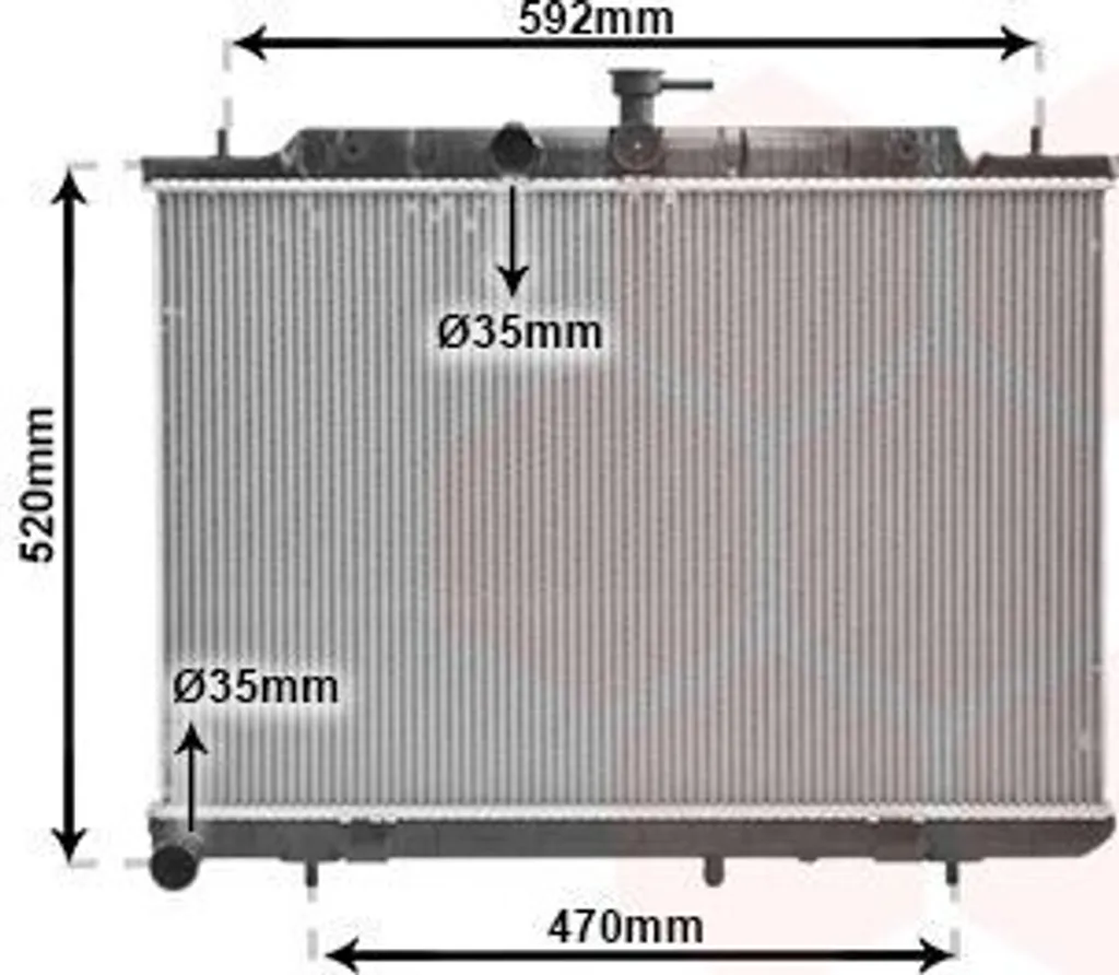 Radiateur moteur VAN Wezel 13002293 adaptable pour Nissan, haute qualité