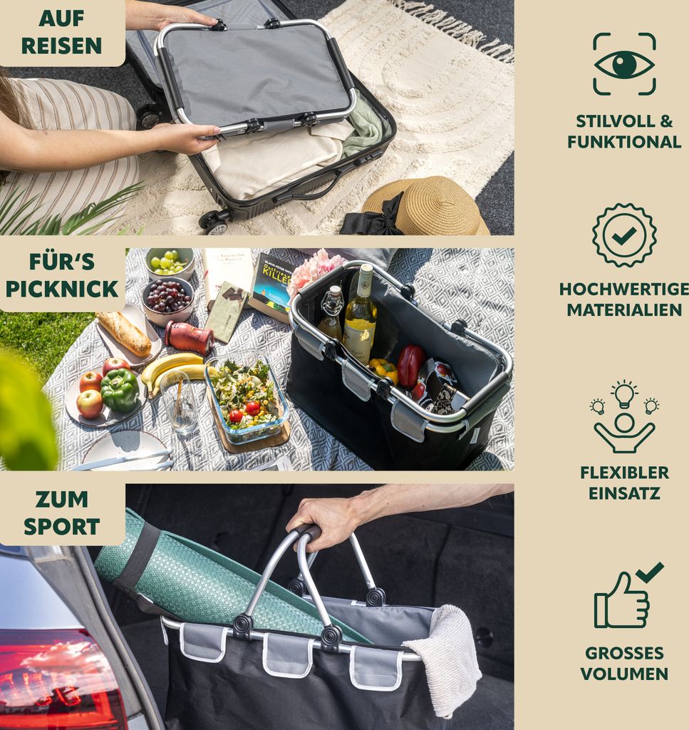 bremermann Einkaufskorb, faltbar, mit Aluminiumrahmen und Produktbild 10