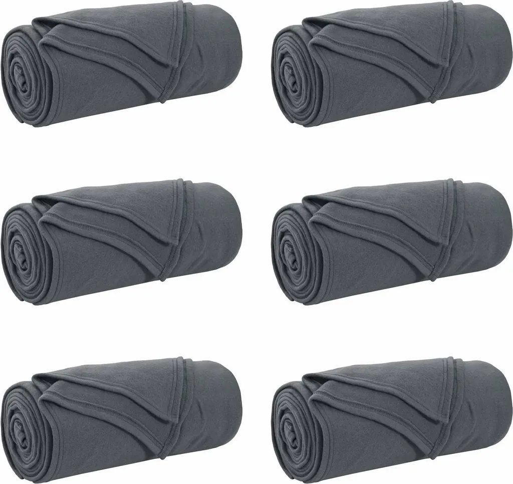 Couvertures polaires vidaXL anthracite 240x220 cm - Lot de 6 pièces