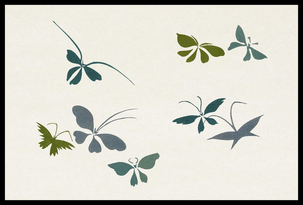 Plakat 60x40cm Schmetterling 23, Japanisches Vintage Sekka für das Wohnzimmer