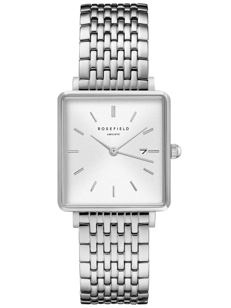 ROSEFIELD - Orologio da polso - UNISEX - QWSS-Q08 - THE BOXY WHITE SUNRAY STEEL SILVER