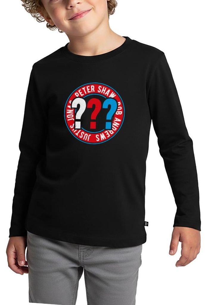 Spreadshirt Die Drei Fragezeichen Kids Logo Kreis Kinder Premium Langarmshirt, 98/104 (2 Jahre), Schwarz
