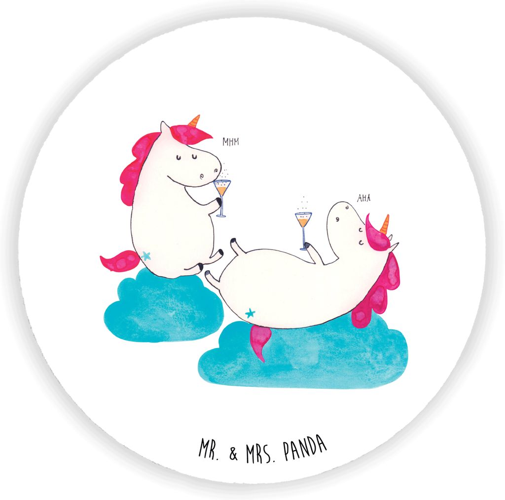 Mr. & Mrs. Panda Kühlschrankmagnet Einhorn Sekt - Weiß - Geschenk, Kühlschrank Magnet, Party, Einhörner, whiteboardmagnet, BFF, Unicorn, pinnwa...