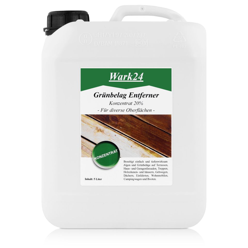 Wark24 Grünbelag Algen Entferner Konzentrat 5L Kanister ergibt 100L (1er Pack)