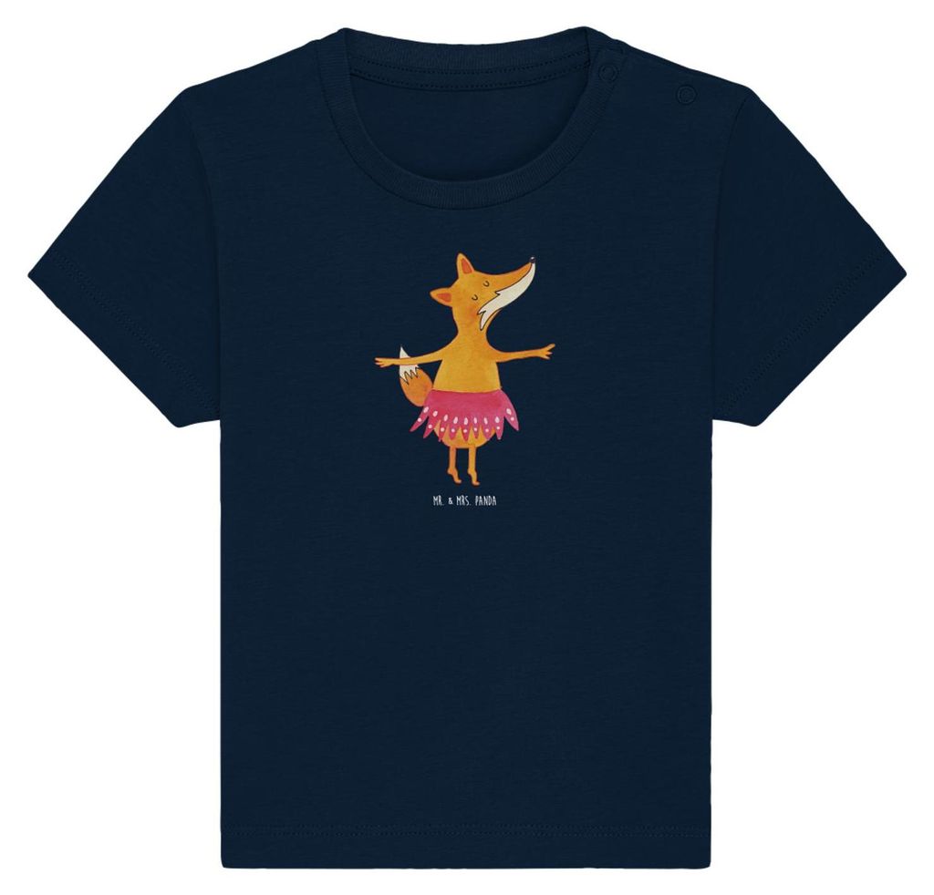 Mr. & Mrs. Panda Babyshirt Fuchs Ballerina 12. - 18. Monat - French Navy - Geschenk, Ballett, Geburtstag, T-Shirt Baby, , Elegant, Kinder, Baumwoll...