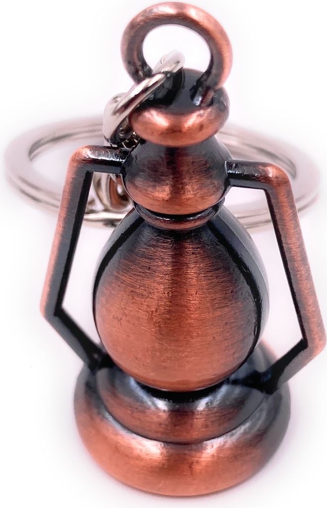 Onwomania Schlüsselanhänger Petroleumlampe Lampe Leuchte Bronze Anhänger Keychain