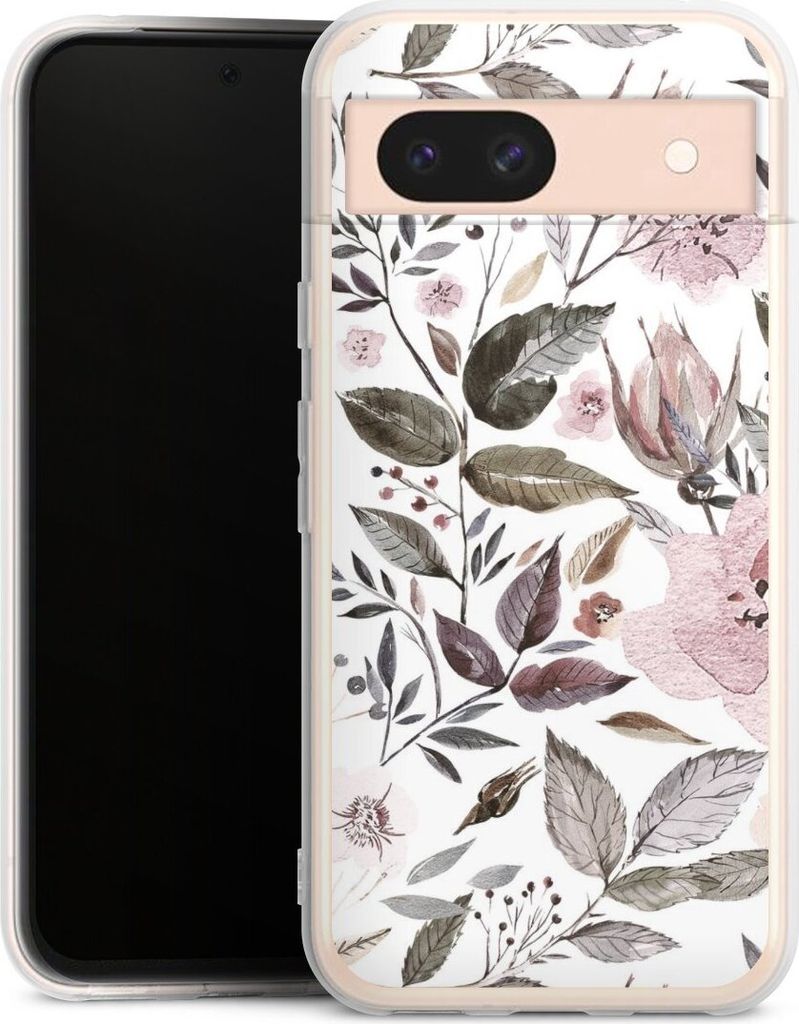 DeinDesign Handyhülle für Google Pixel 8a Silikon Hülle Case Smartphone Schutzhülle Blumen Pastell Wasserfarbe