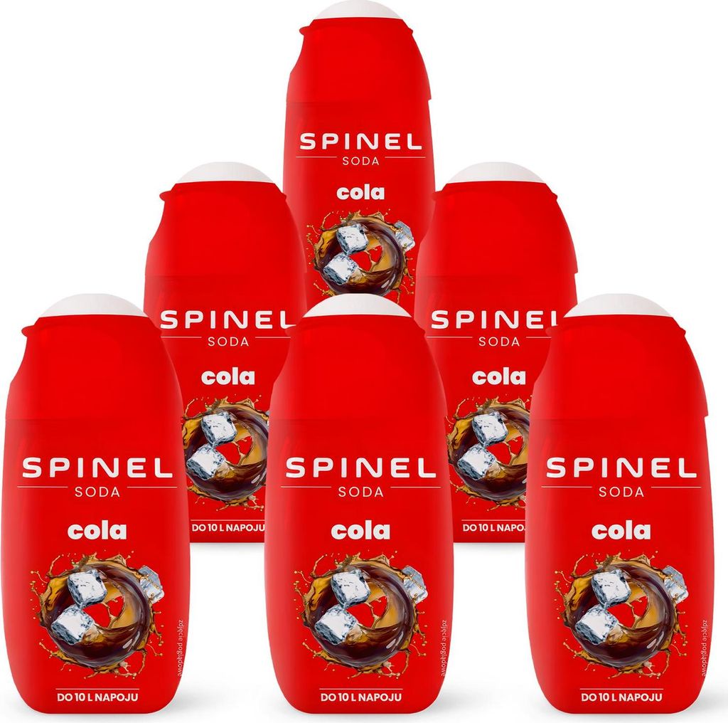 Spinel Soda Cola Sirup 65ml, 6 Stück Pack für SodaStream Wassersprudler